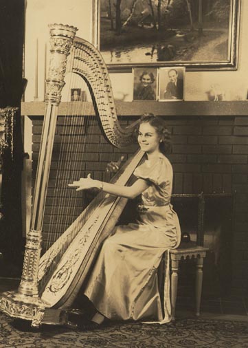 Kathryn playing the harp